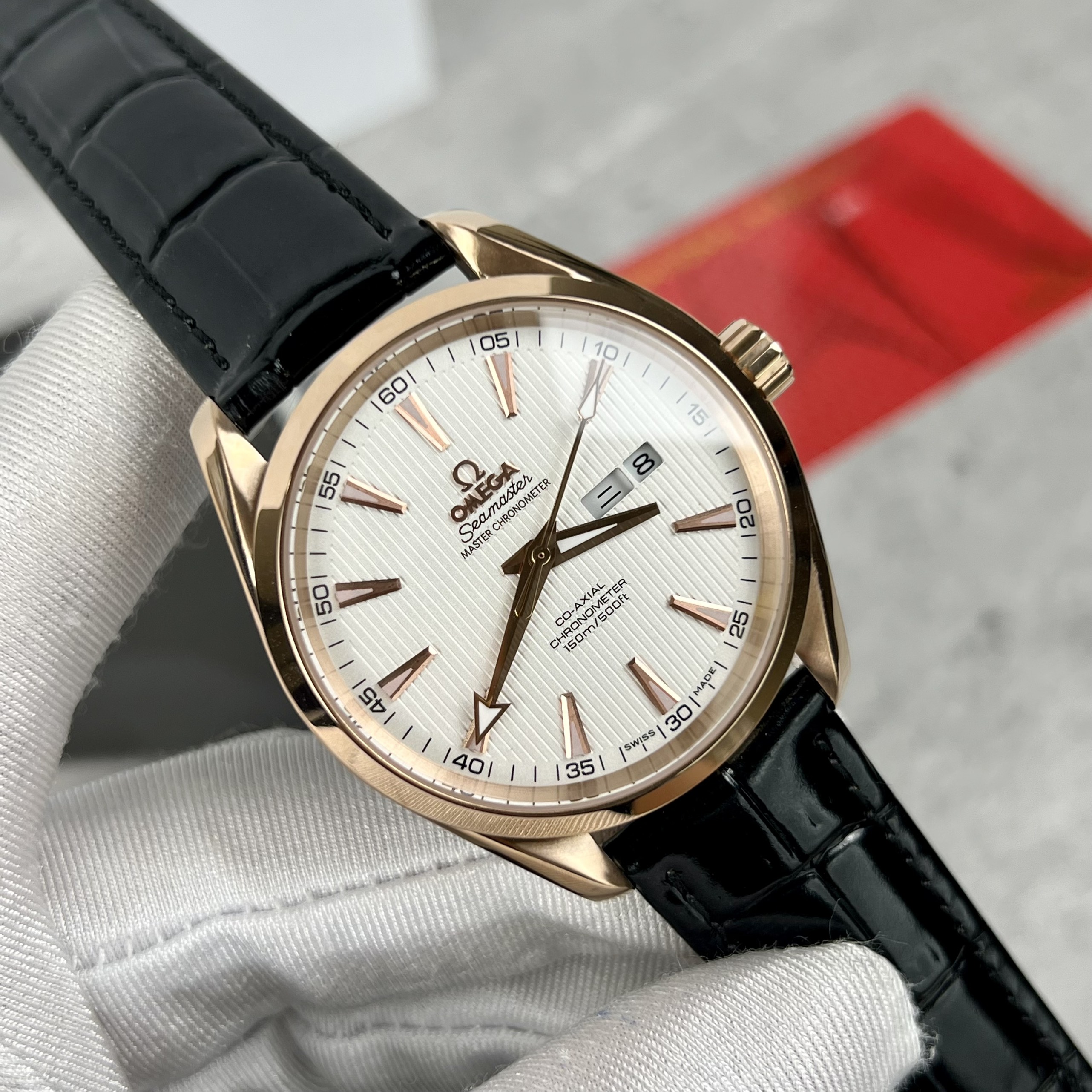 Đồng hồ Nam Omega Seamaster Fake 11 Máy Thụy Sỹ Cao Cấp Mặt Trắng Size 38.5mm