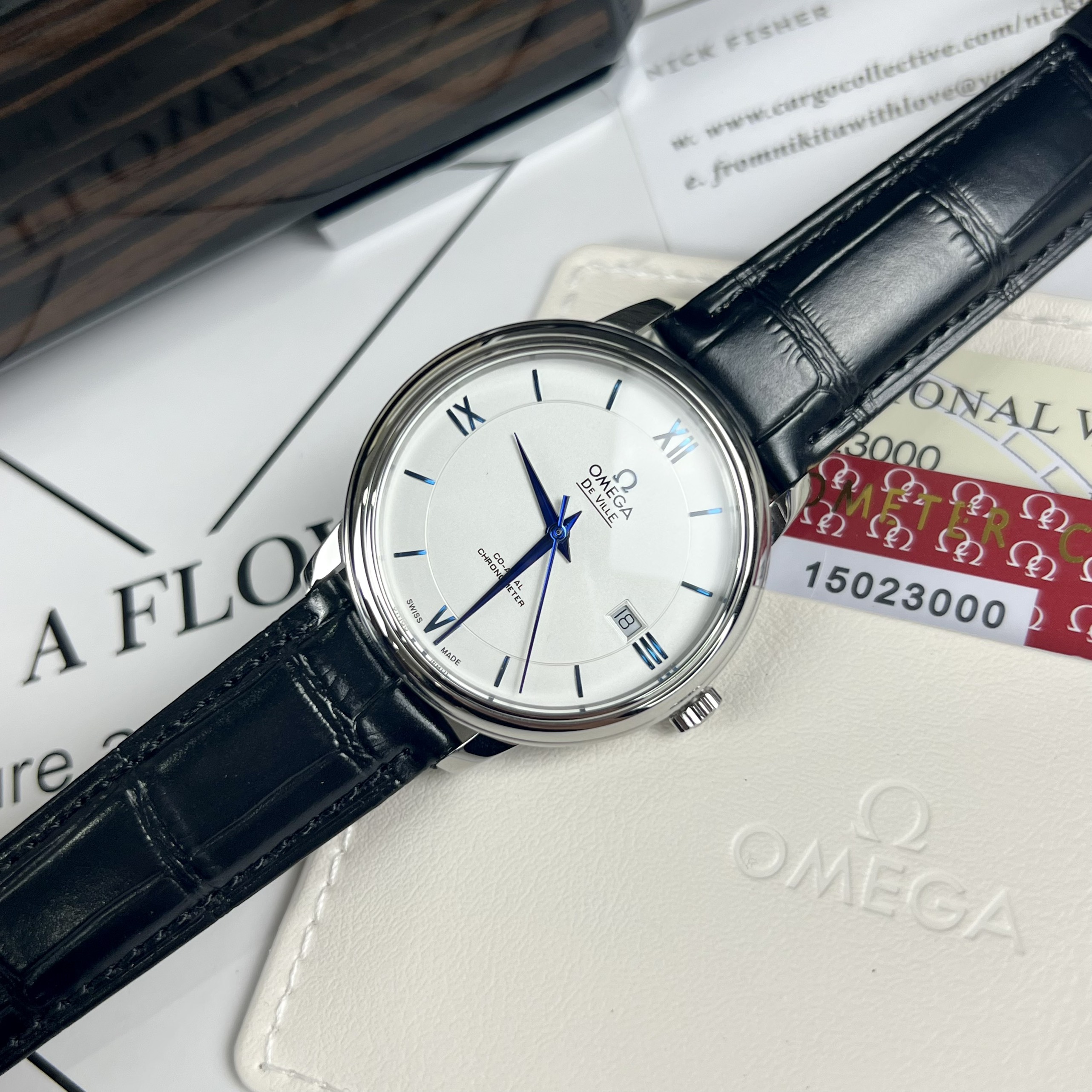 Đồng Hồ Nam Omega Deville Co-Axial Chronometer Fake Dây Da Automatic Thuỵ Sỹ 40mm