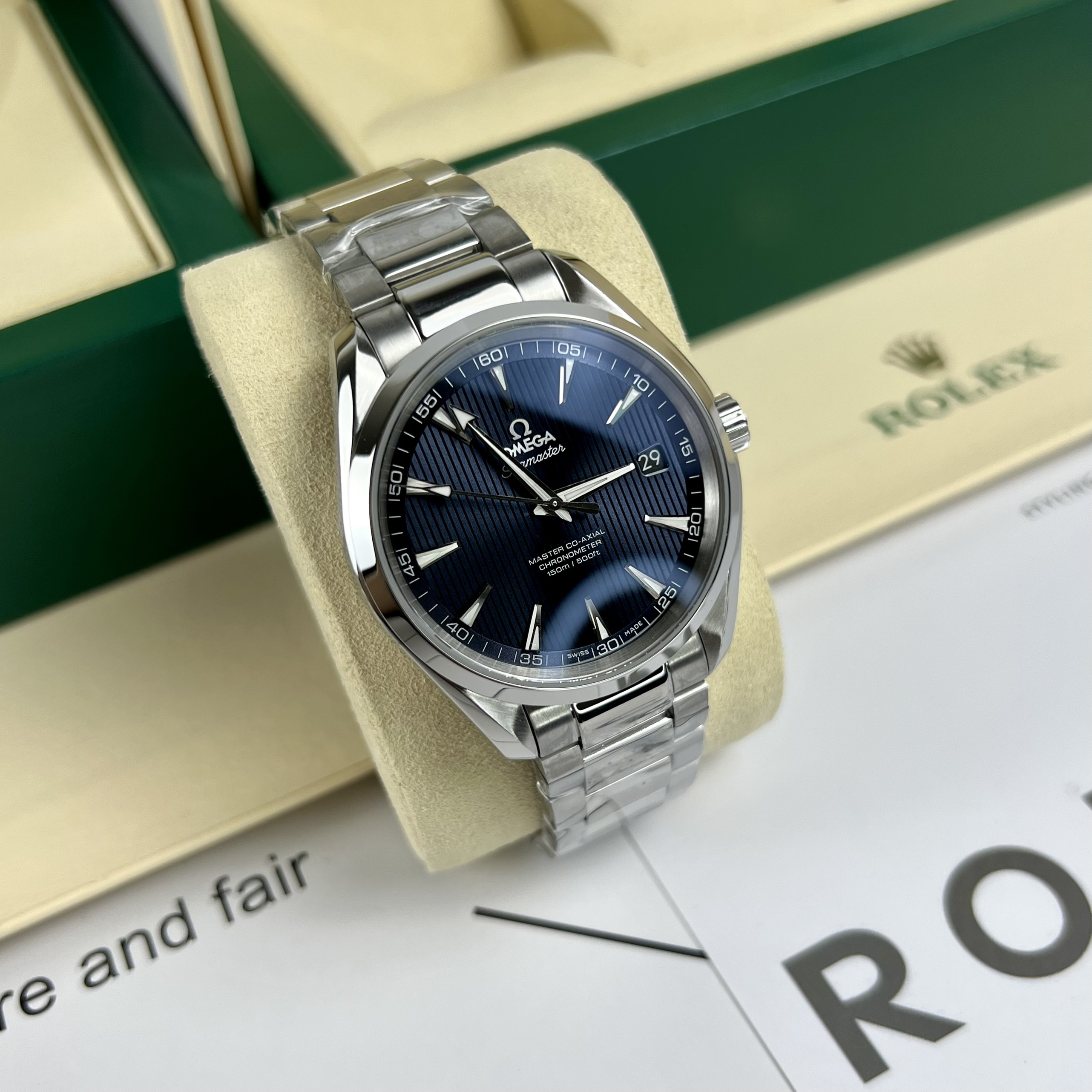 Đồng Hồ Nam Omega Seamaster Aqua Terra Replica 11 Automatic Thuỵ Sỹ Cao Cấp Mặt Xanh 41mm