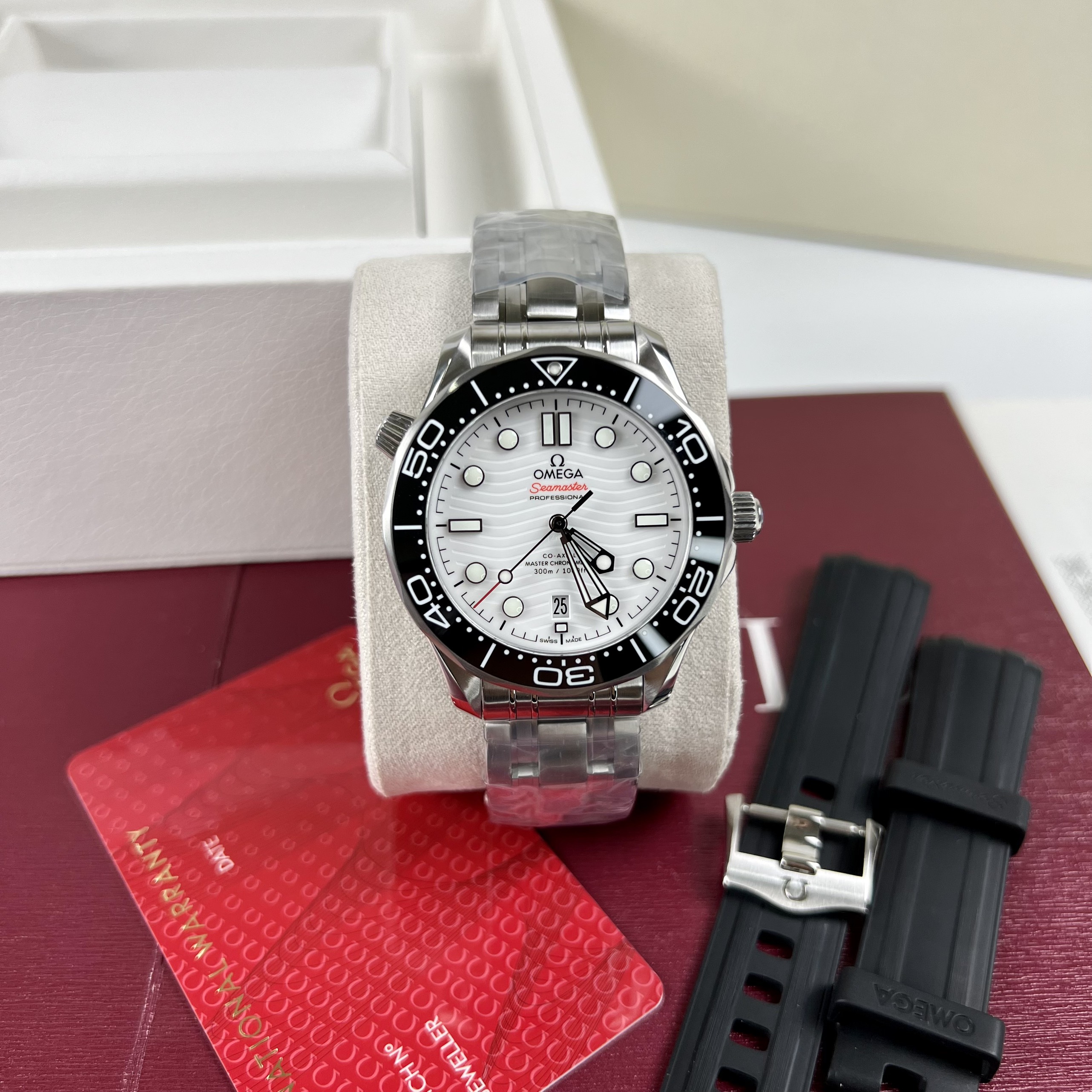 Đồng Hồ Nam Omega Seamaster Siêu Cấp Automatic Thuỵ Sỹ Mặt Trắng Size 42mm