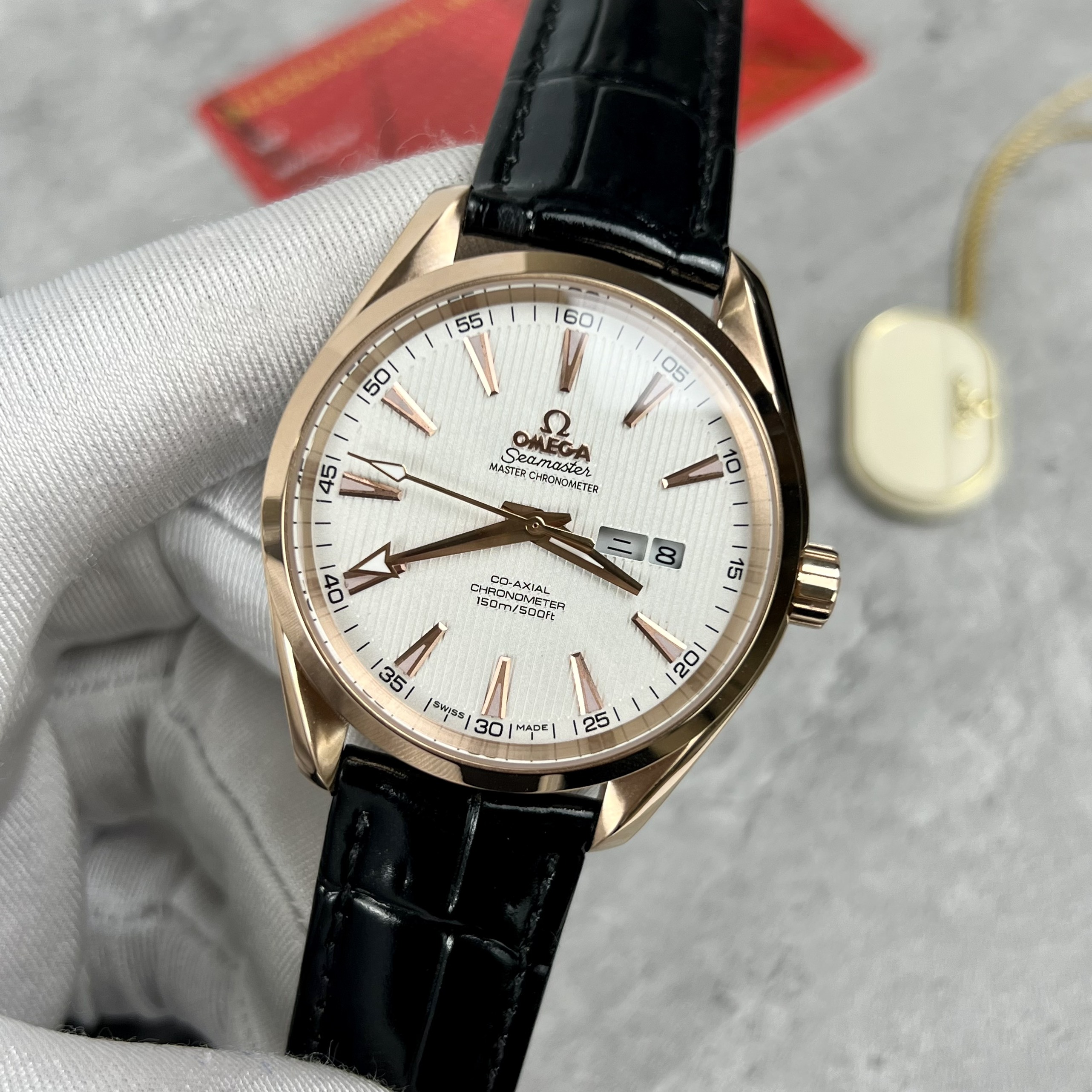 Đồng hồ Nam Omega Seamaster Fake 11 Máy Thụy Sỹ Cao Cấp Mặt Trắng Size 38.5mm