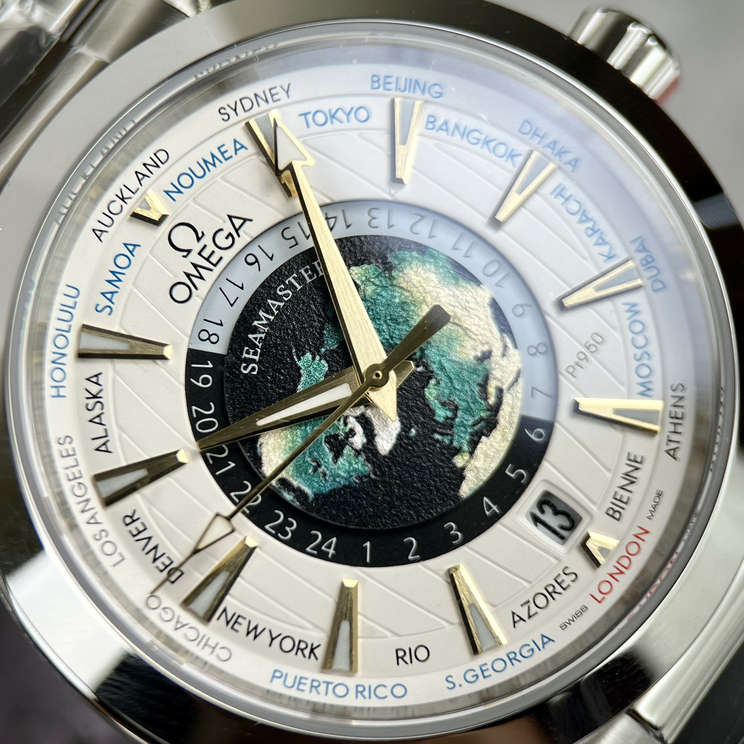 Đồng Hồ Nam Omega Seamaster Aqua Terra World Time Automatic Chronometer Rep 11 43mm