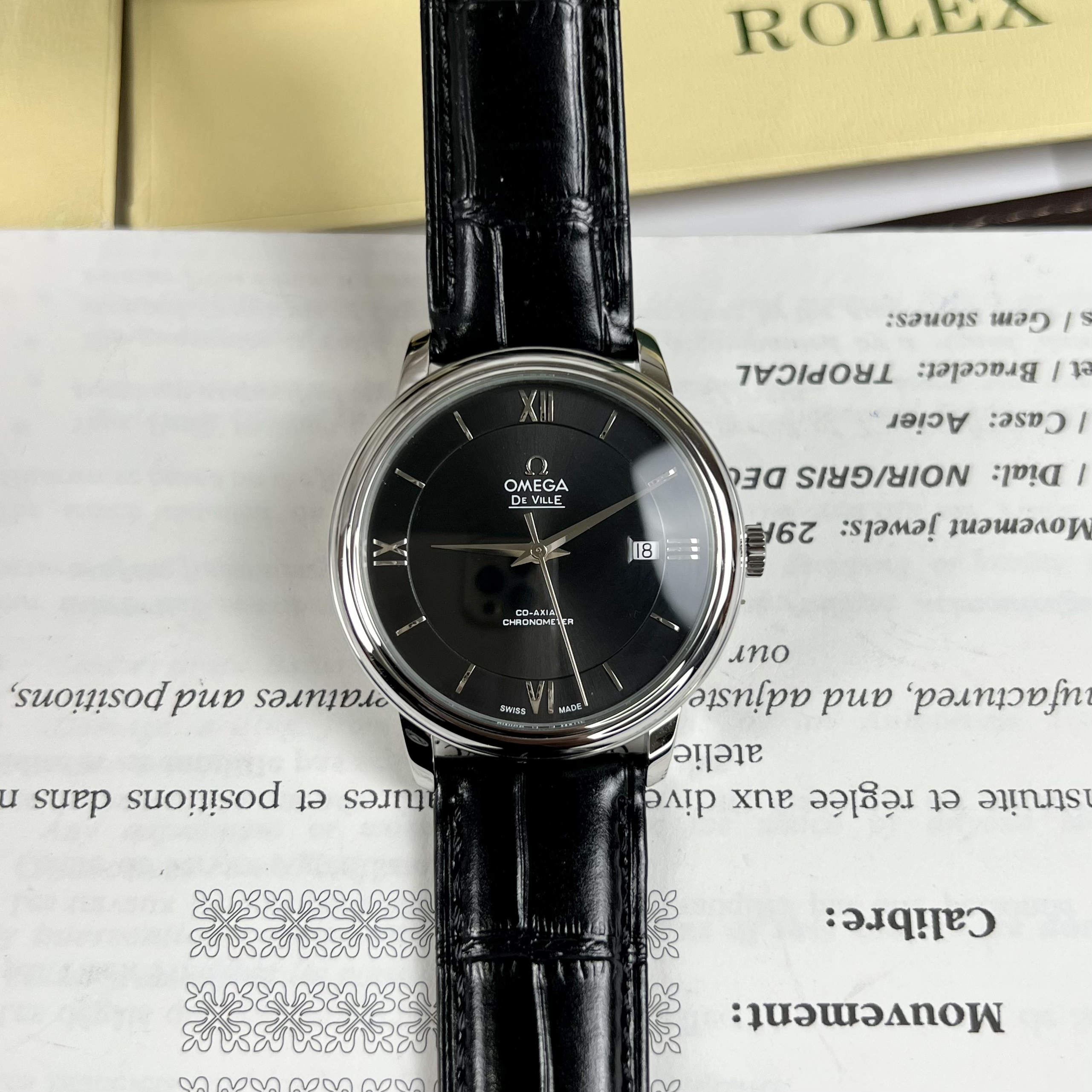 Đồng Hồ Nam Omega Deville Co-Axial Chronometer Fake Cao Cấp Automatic Thuỵ Sỹ 40mm