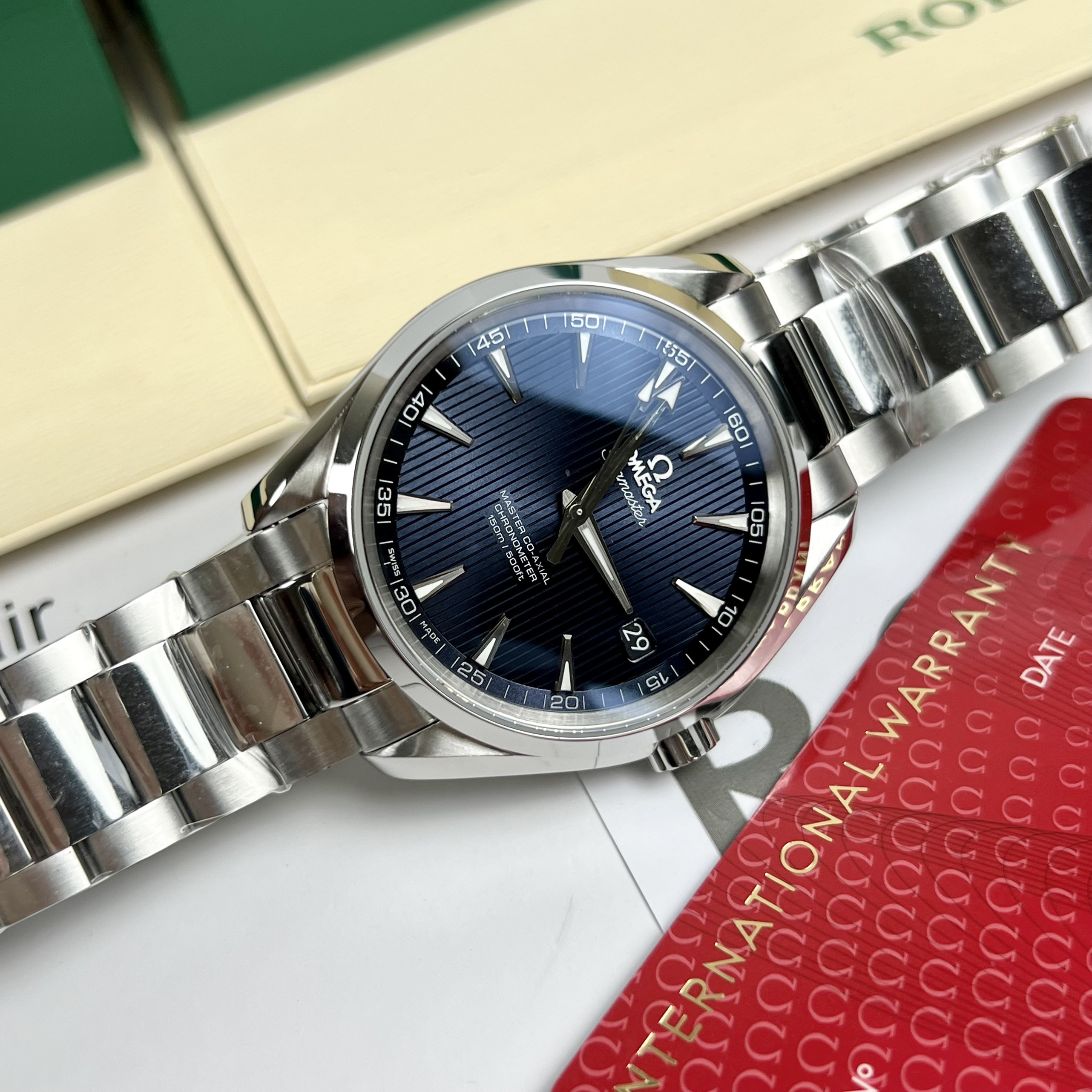 Đồng Hồ Nam Omega Seamaster Aqua Terra Replica 11 Automatic Thuỵ Sỹ Cao Cấp Mặt Xanh 41mm