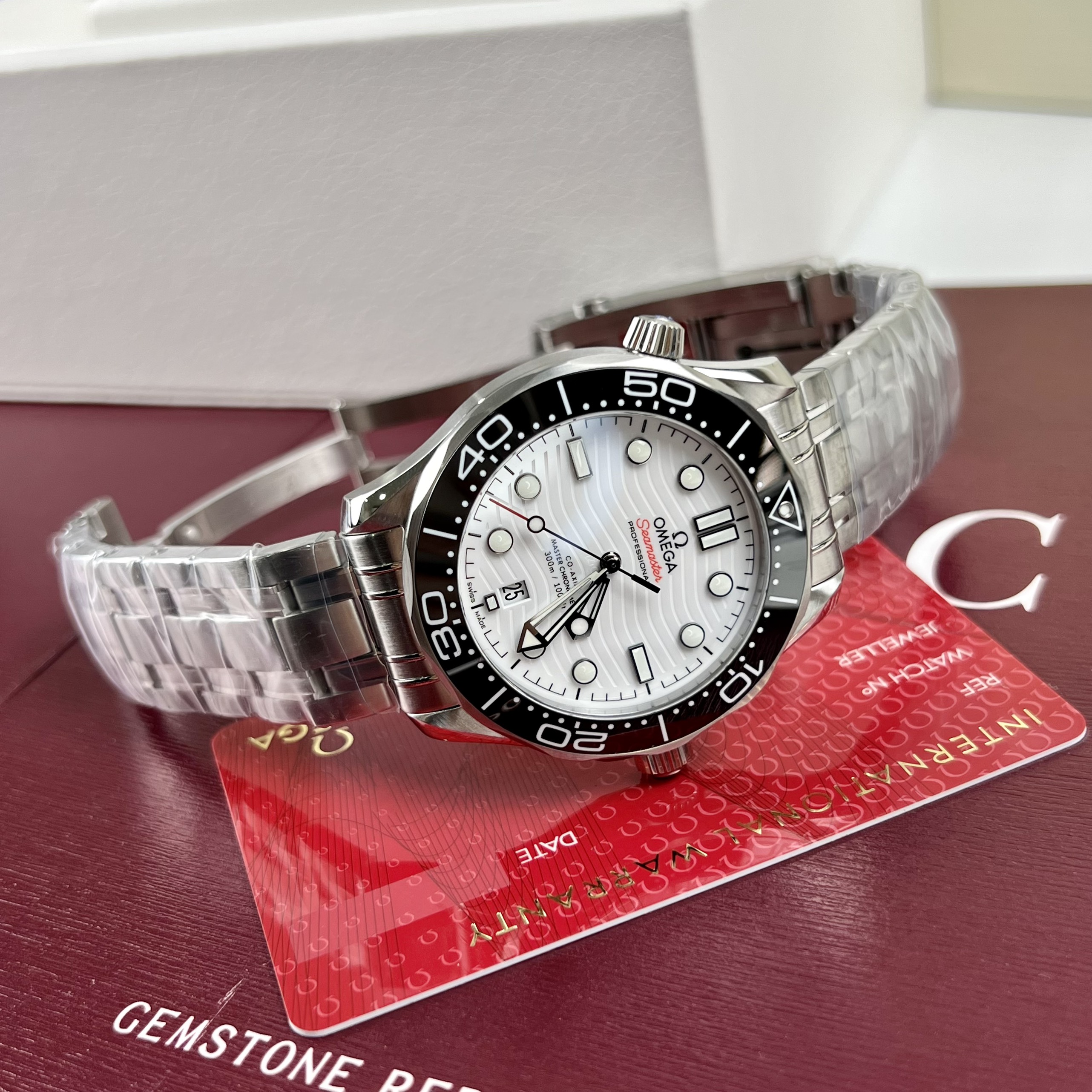 Đồng Hồ Nam Omega Seamaster Siêu Cấp Automatic Thuỵ Sỹ Mặt Trắng Size 42mm