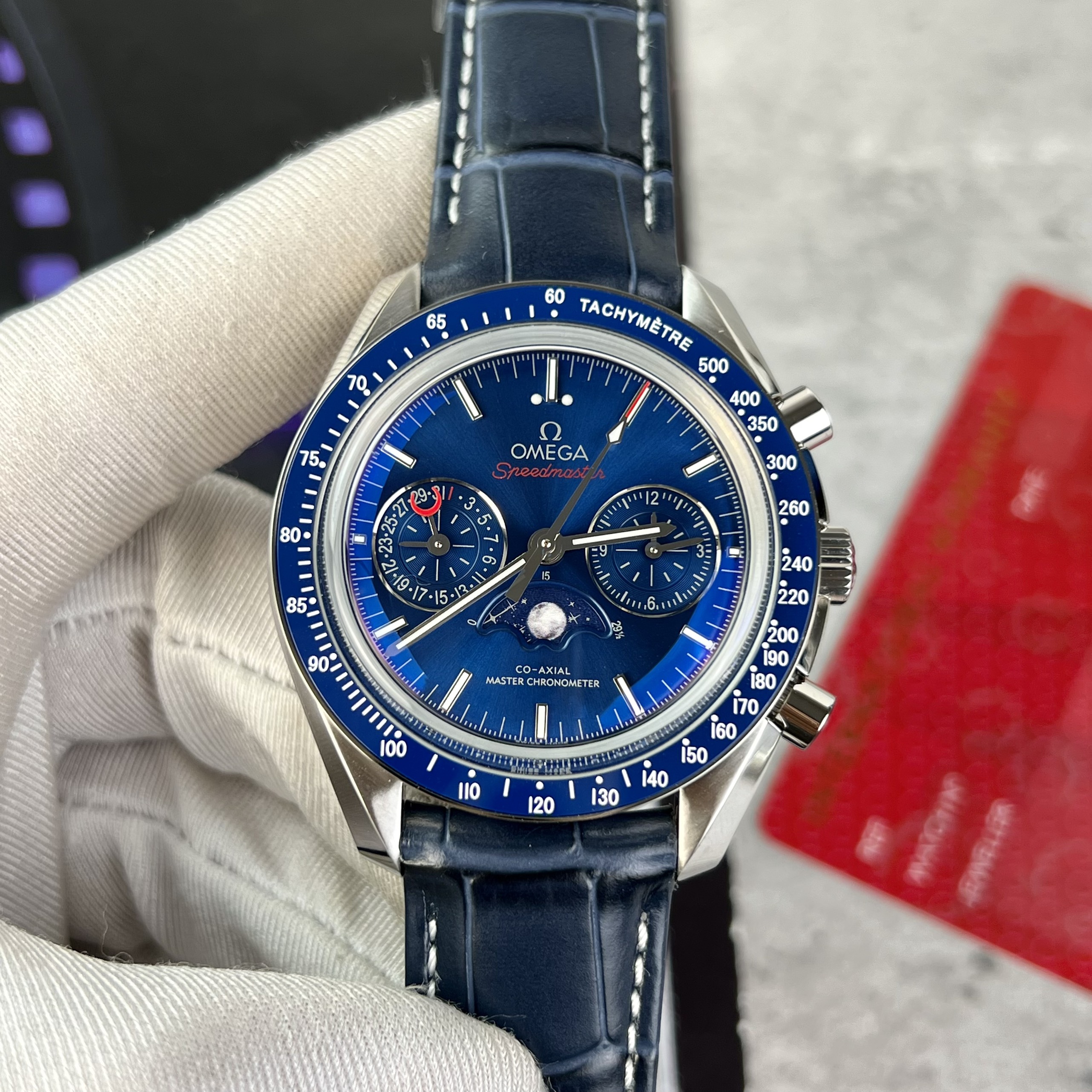 Đồng Hồ Nam Omega SpeedMaster Moonwatch Blue Replica 1:1 Cao Cấp Nhất 44mm