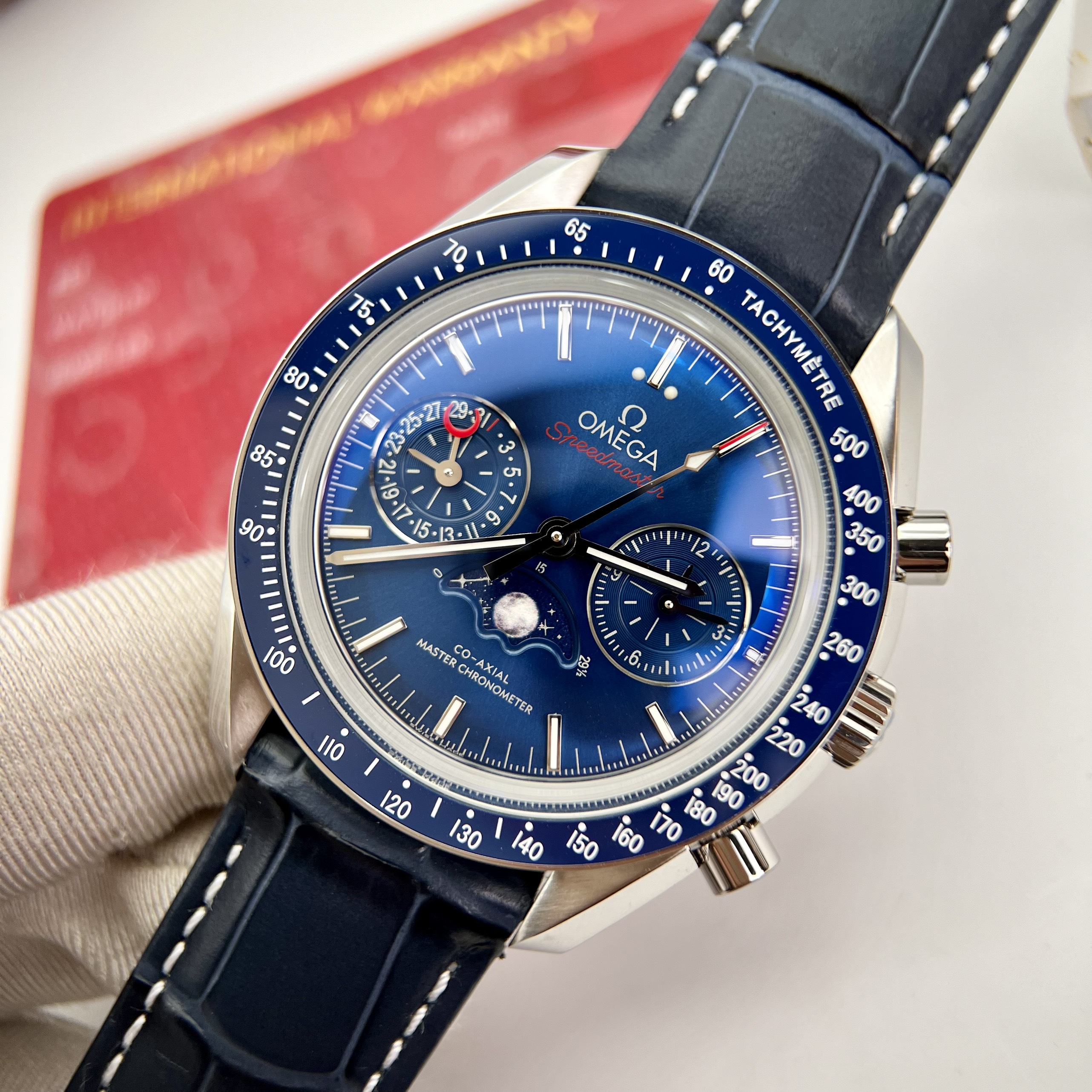 Đồng Hồ Nam Omega SpeedMaster Moonwatch Blue Replica 1:1 Cao Cấp Nhất 44mm